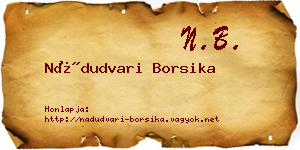 Nádudvari Borsika névjegykártya